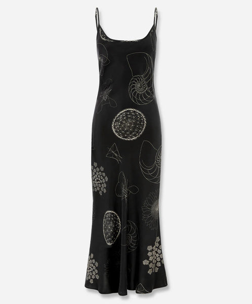 Full Sleeve Bias Dress Fibonacci Black