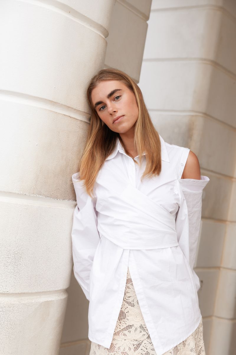 DECONSTRUCTED WRAP SHIRT