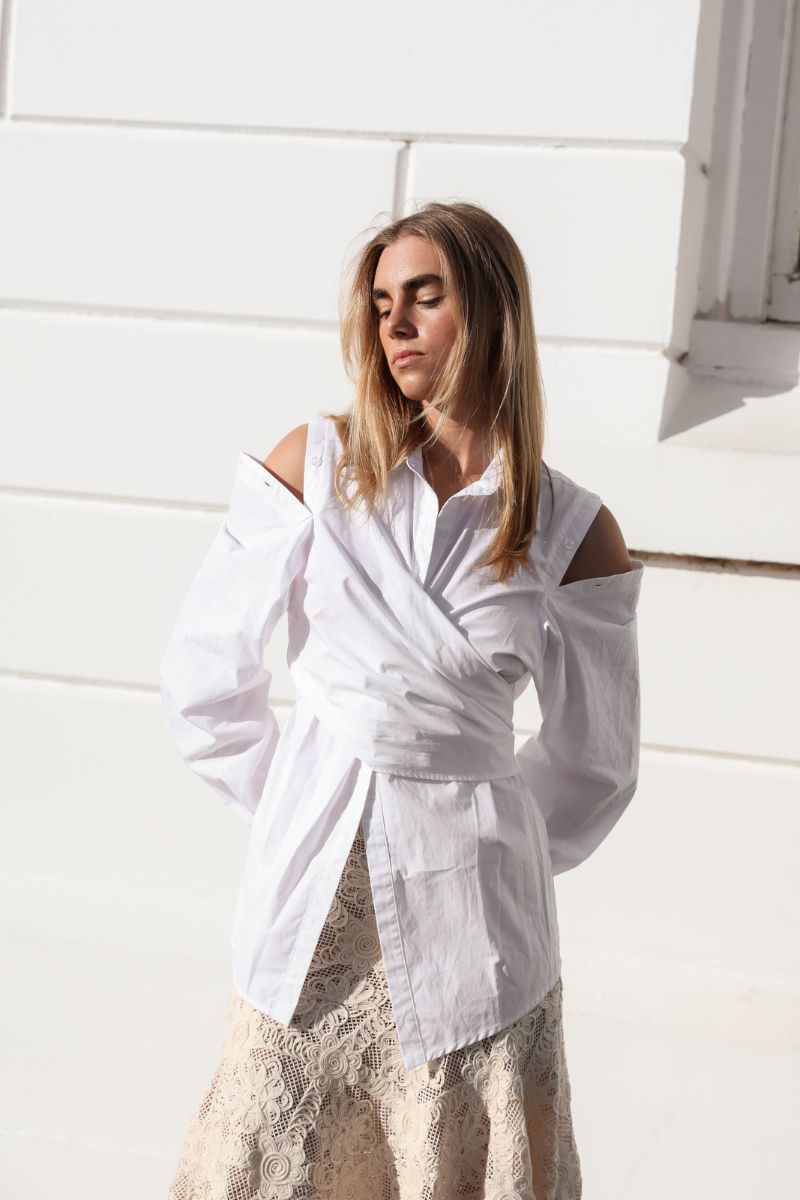 DECONSTRUCTED WRAP SHIRT