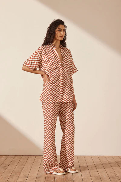 Marmo Pintuck Flared Pant