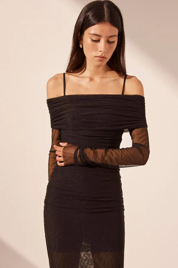 Mira Off Shoulder Midi Dress