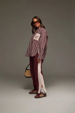 ALPINE COTTON STRIPE SHIRT RED WINE