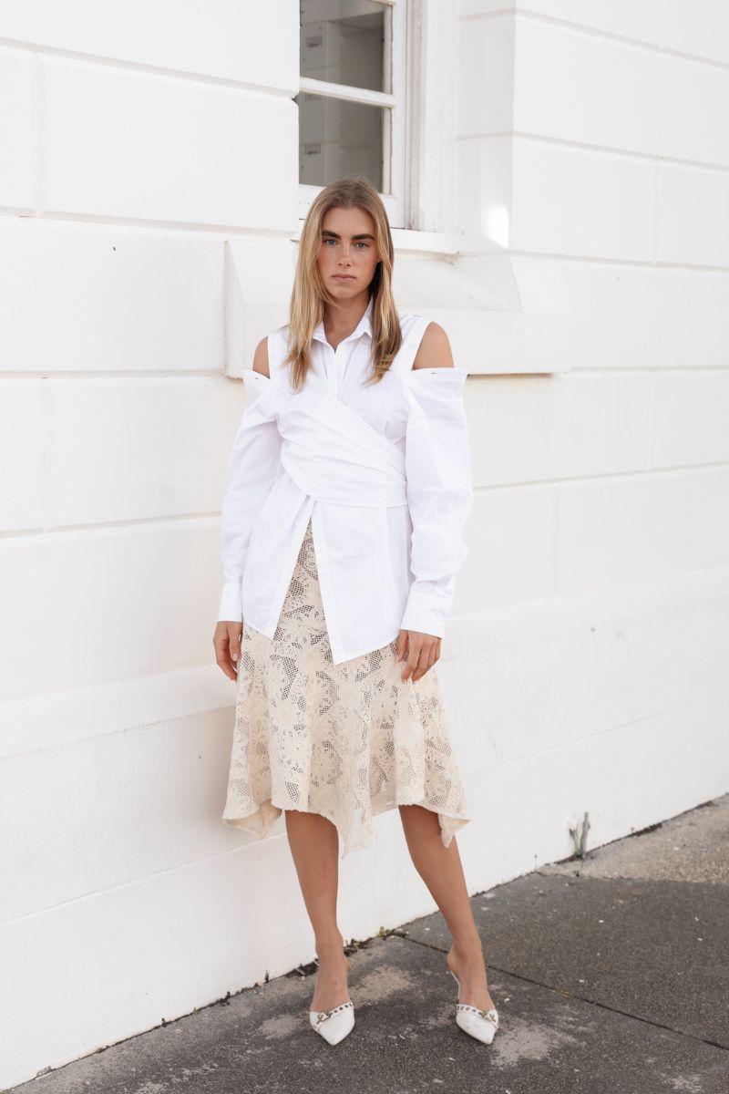 DECONSTRUCTED WRAP SHIRT