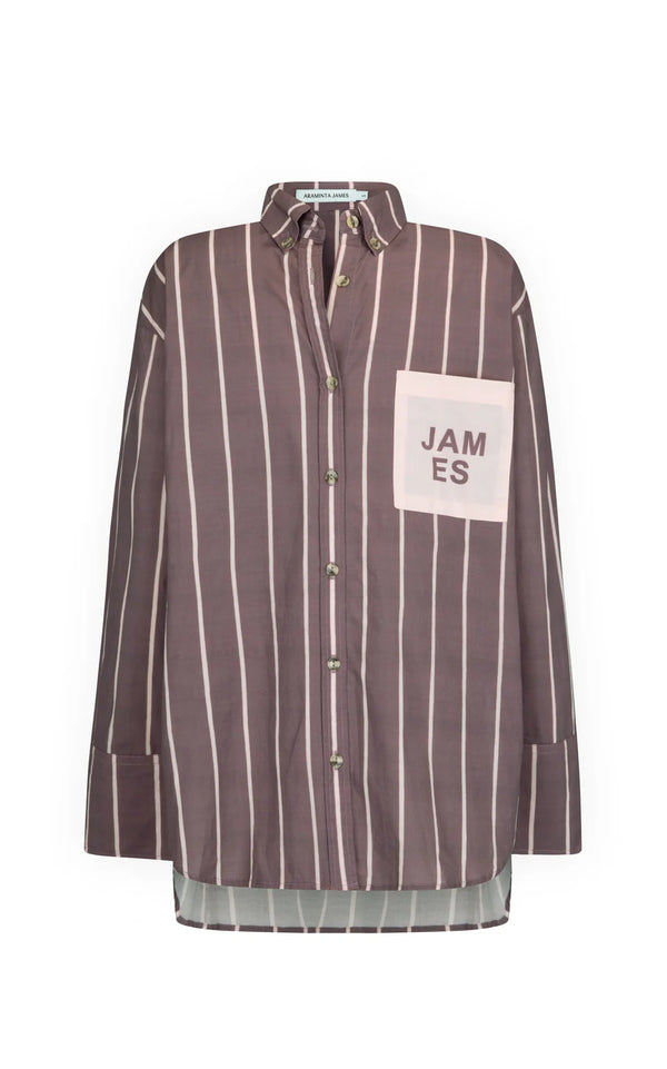 ALPINE COTTON STRIPE SHIRT RED WINE