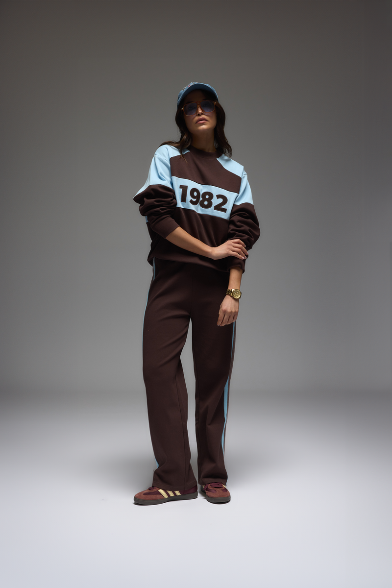 1982 CONTRAST KNIT SWEATER ESPRESSO