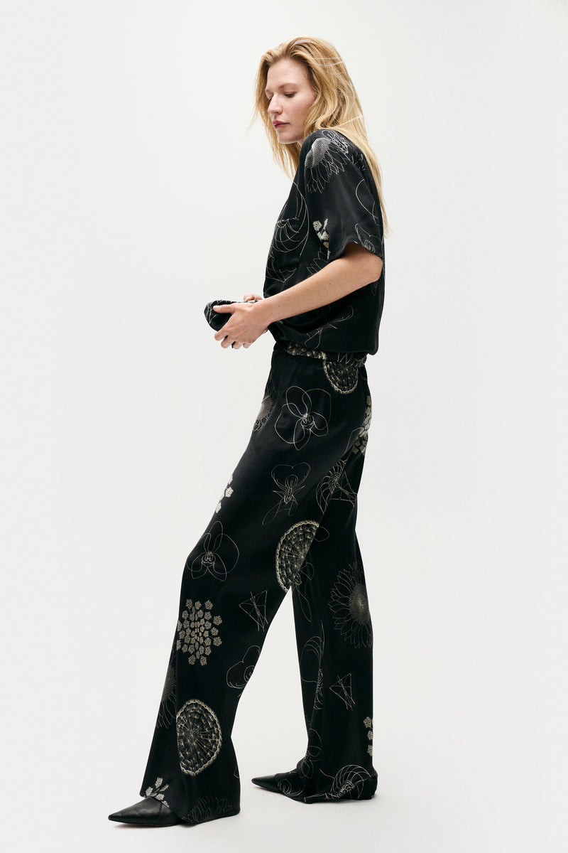 BIAS CUT PANTS FIBONACCI BLACK