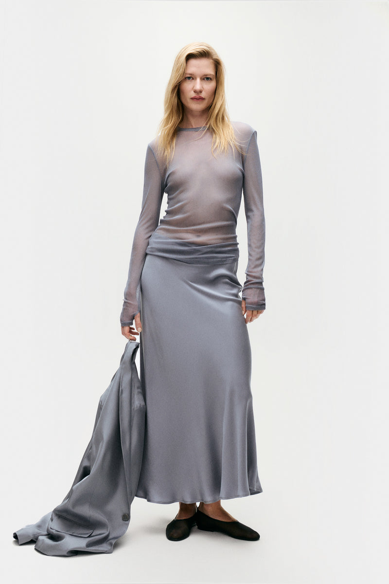 LONG BIAS CUT SKIRT STORM