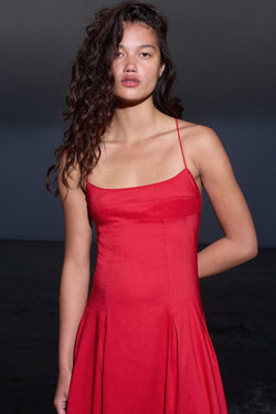 CARLOTTA MIDI DRESS SAMBA RED