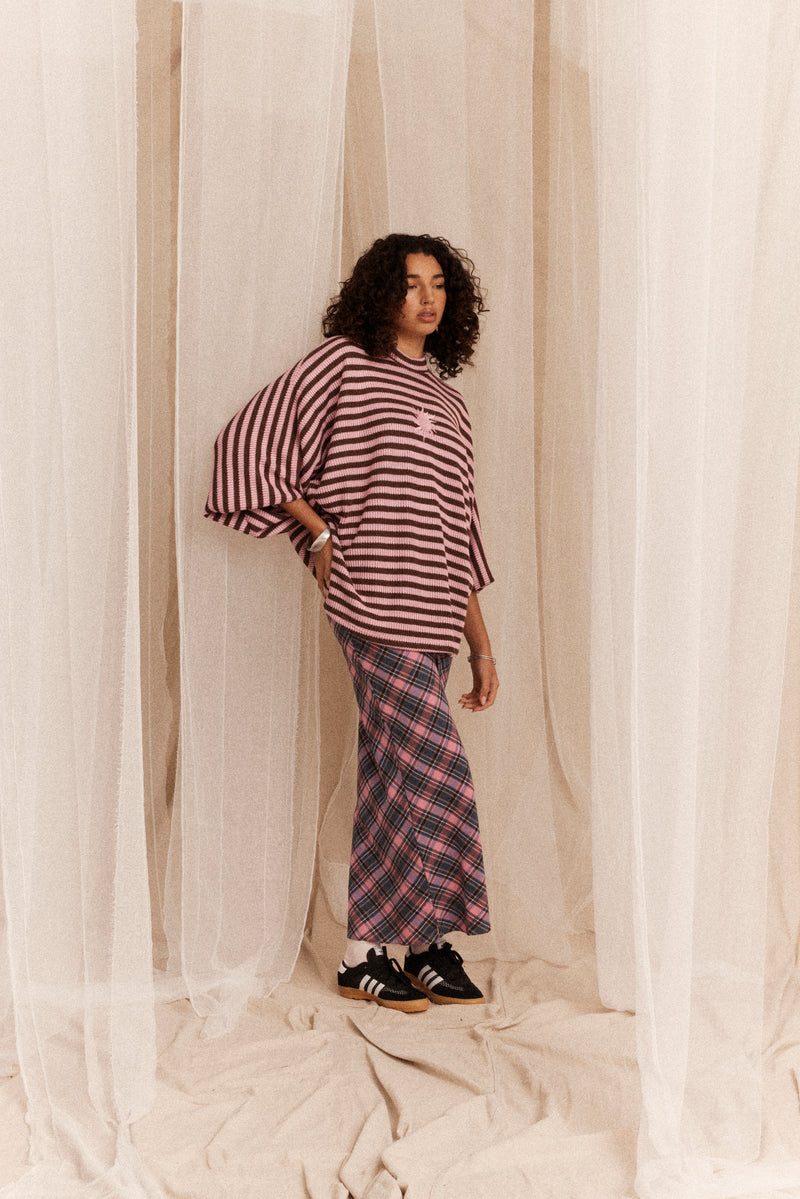 ETOFFE CHECK COLUMN SKIRT