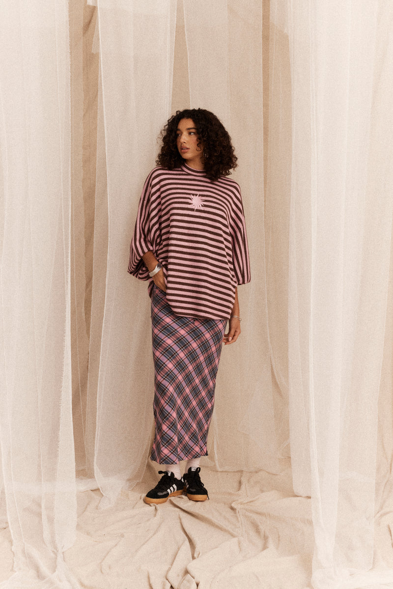 ETOFFE CHECK COLUMN SKIRT