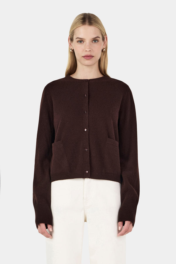 DOLLY CASHMERE CARDIGAN COGNAC
