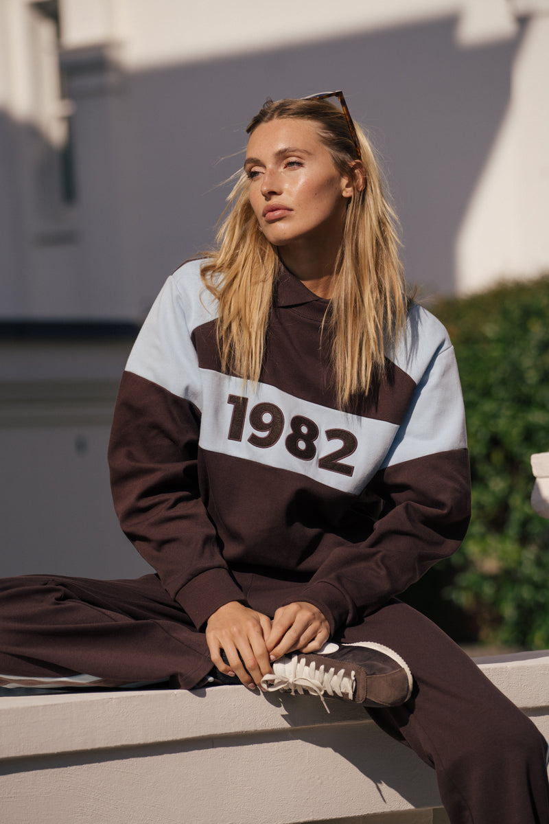 1982 CONTRAST KNIT SWEATER ESPRESSO