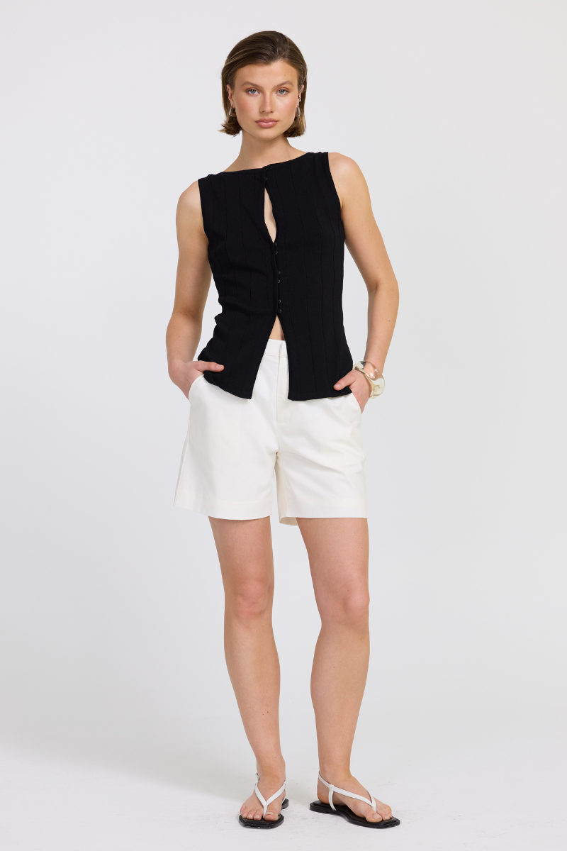 TRANQUIL KNIT TOP BLACK