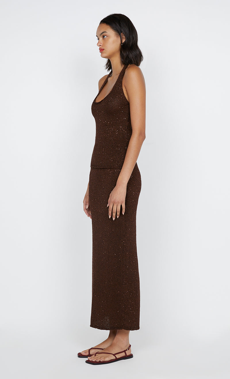 DELFINA SEQUIN HALTER TOP