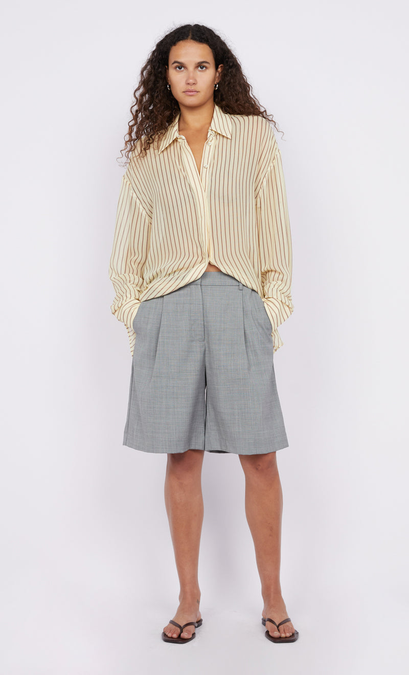 Anise Shirt Butter/Plum Stripe