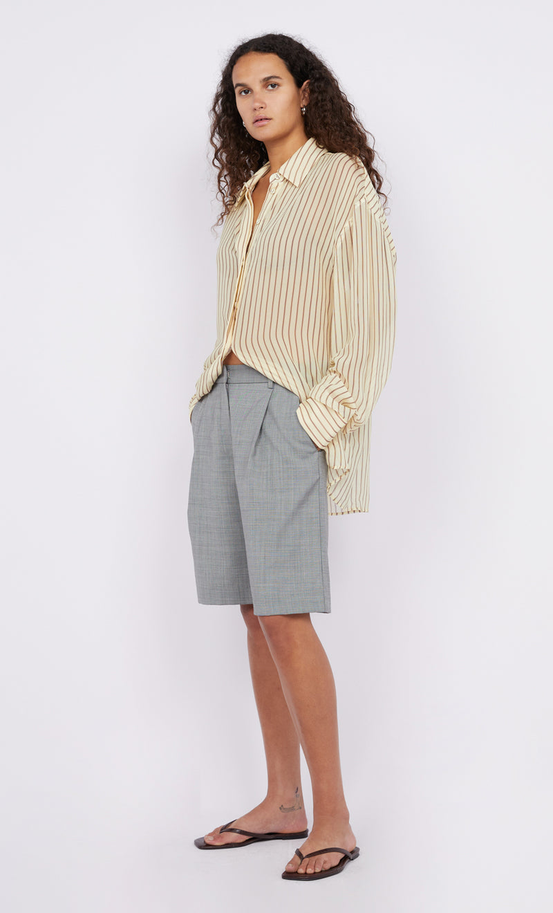 Anise Shirt Butter/Plum Stripe