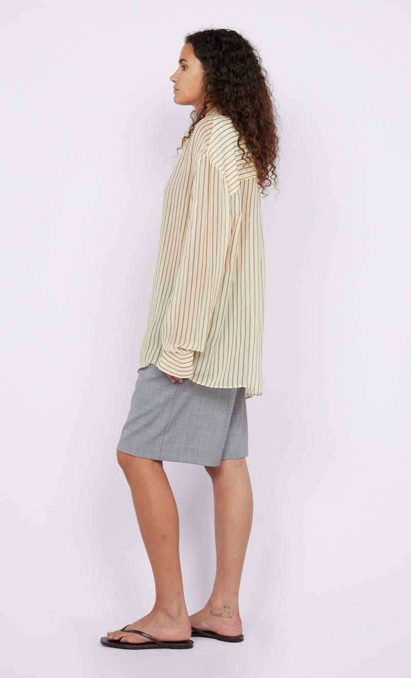 Anise Shirt Butter/Plum Stripe