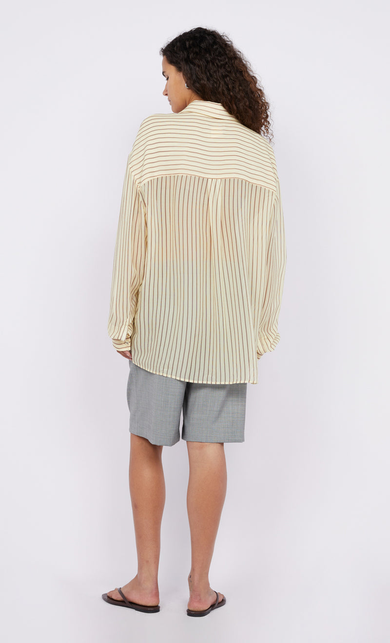 Anise Shirt Butter/Plum Stripe