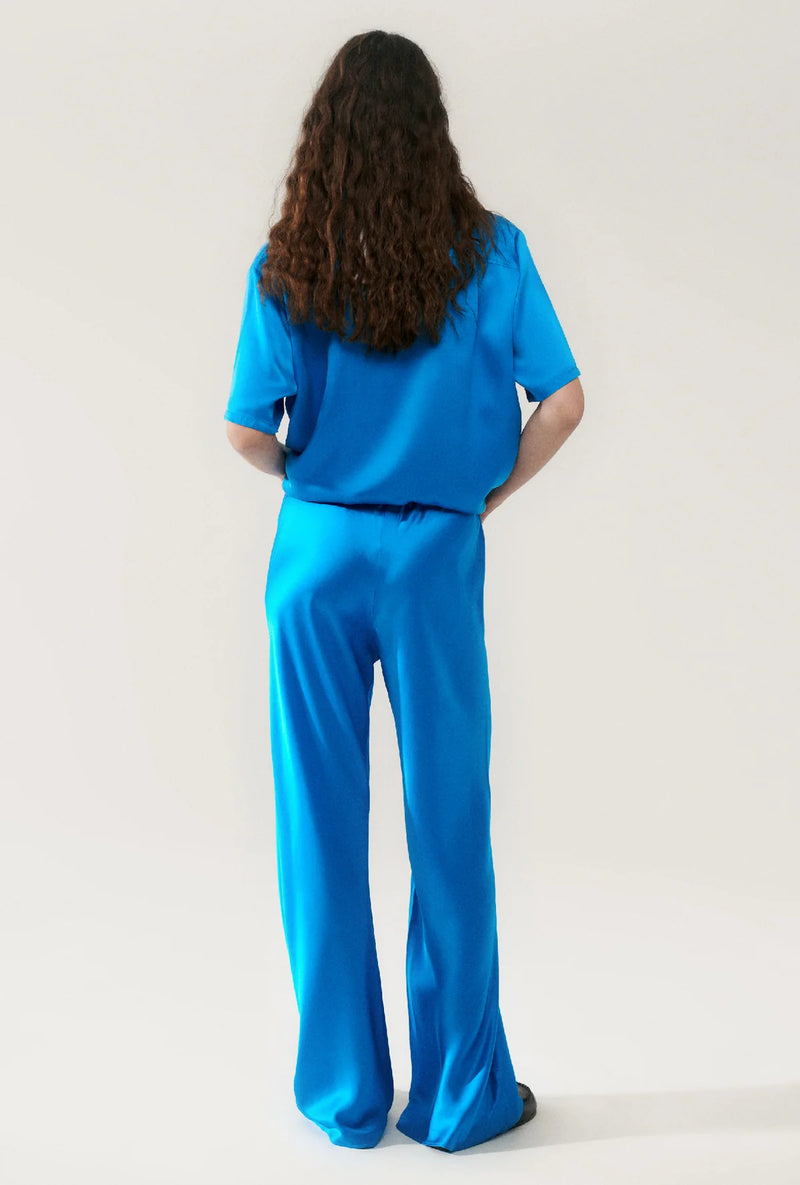 Bias Cut Pants Coat Blue