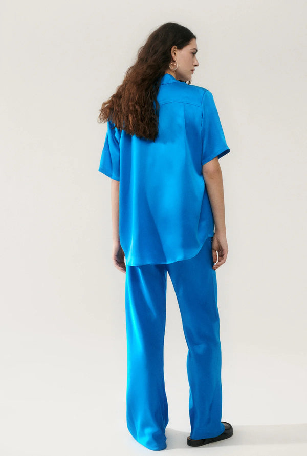 Bias Cut Pants Coat Blue