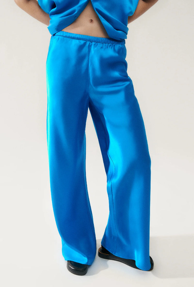 Bias Cut Pants Coat Blue