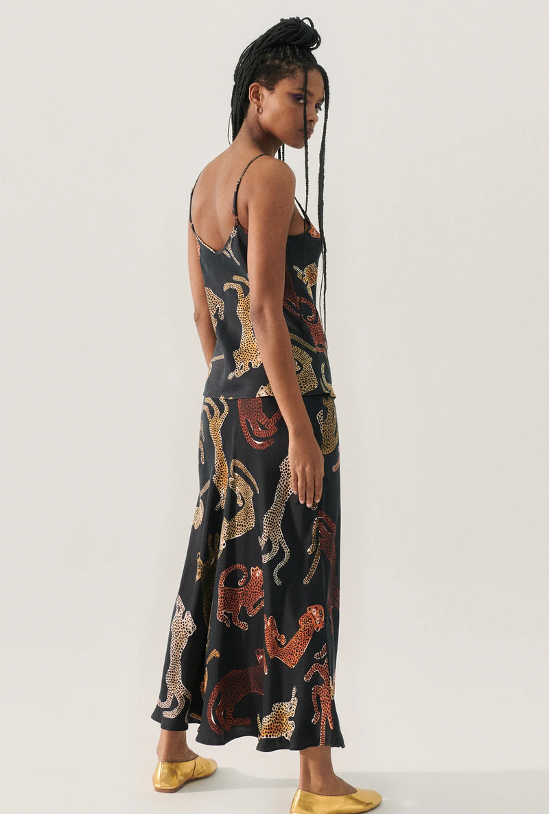 Long Bias Cut Skirt Jaguars