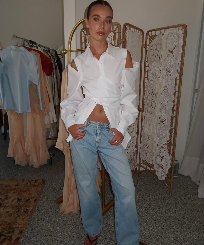 DECONSTRUCTED WRAP SHIRT