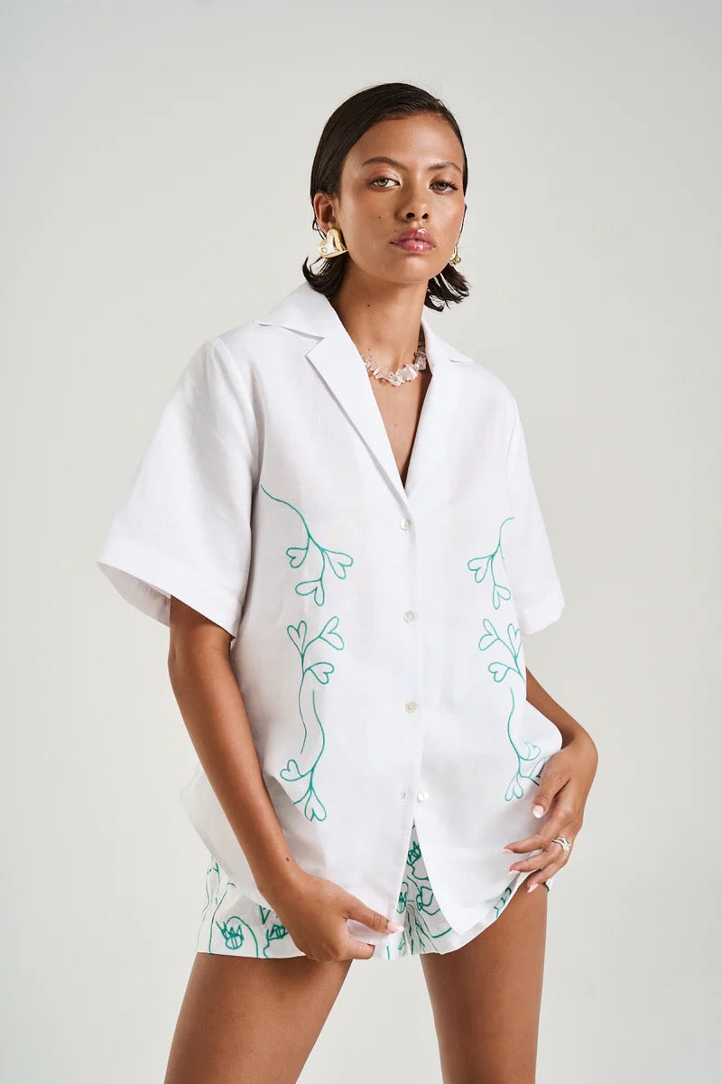LINEN SHORT - I HEART U