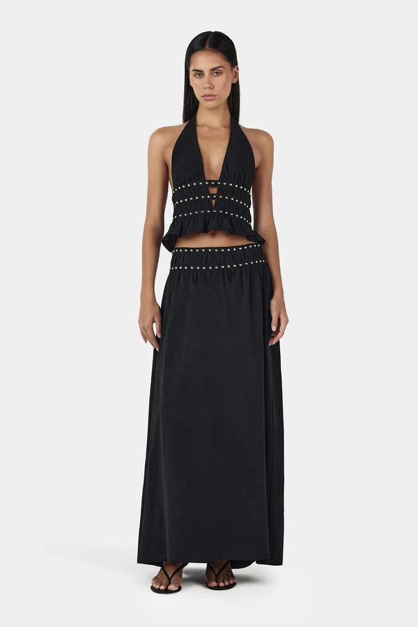 TABBY STUDDED MIDI SKIRT