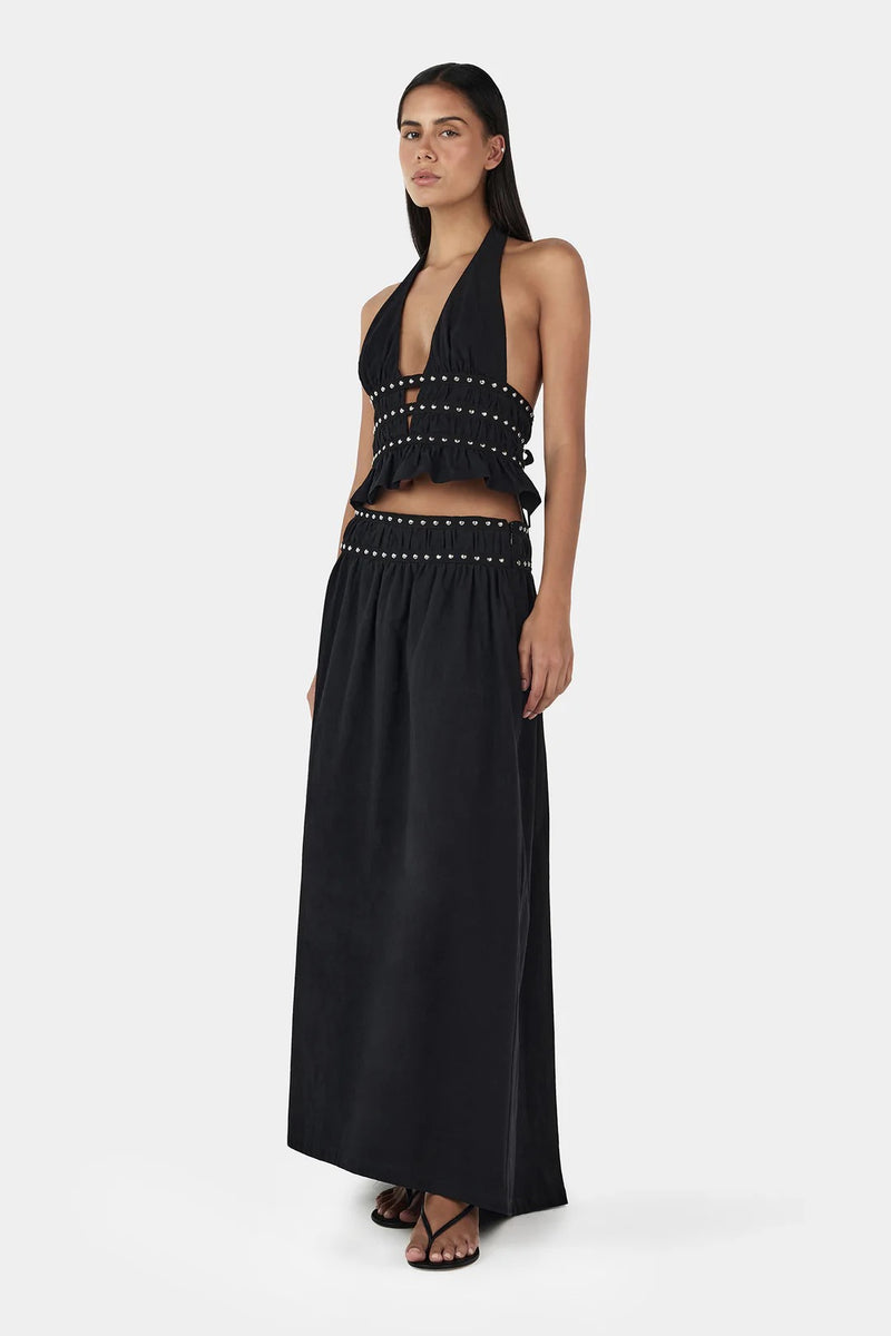 MAVIS STUDDED TOP BLACK