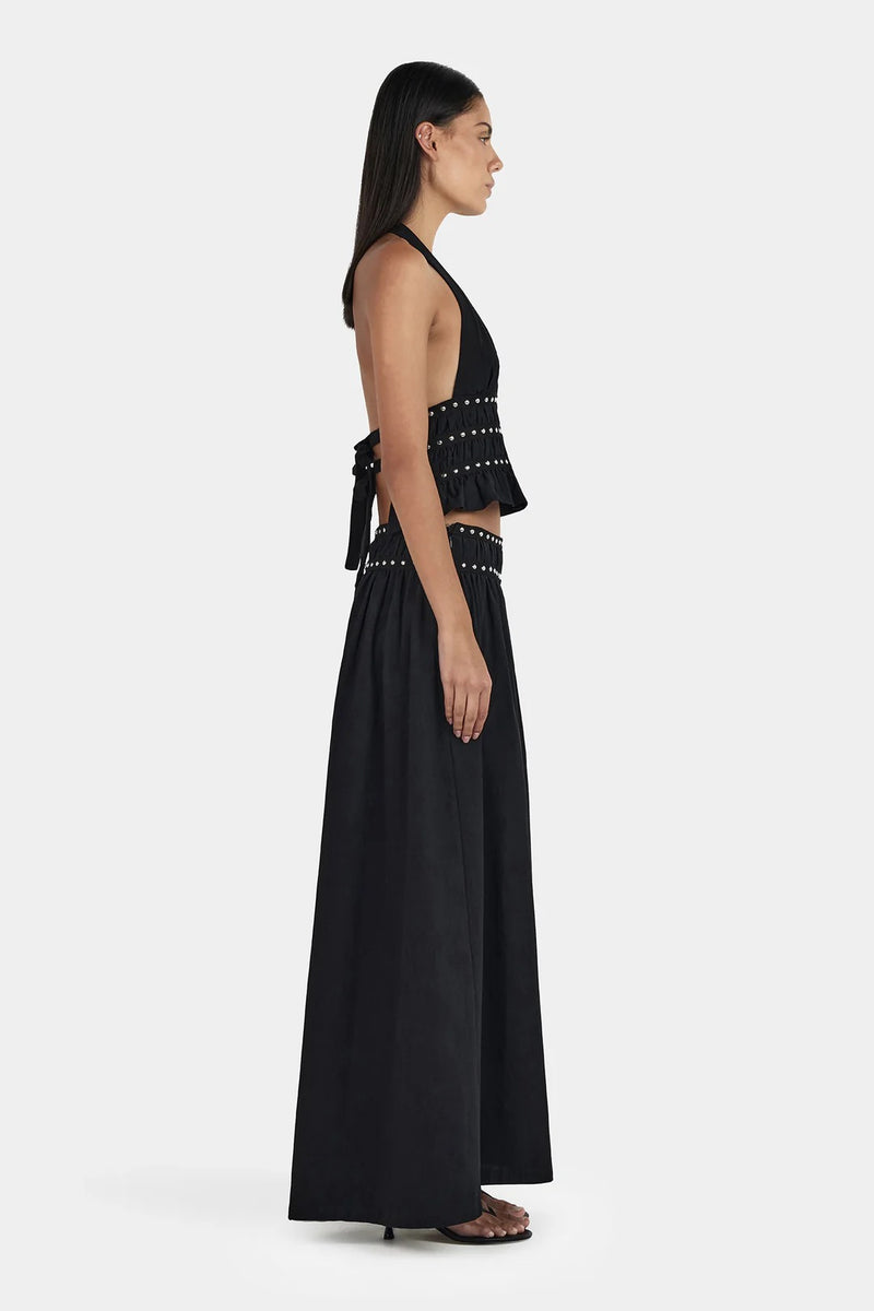 MAVIS STUDDED TOP BLACK