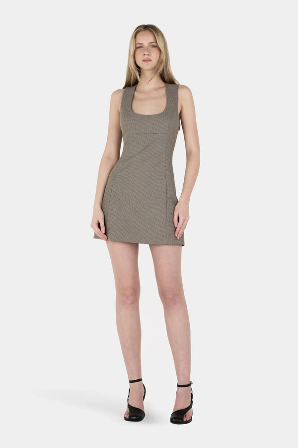 BONYTHON DRESS CHESTNUT CHECK