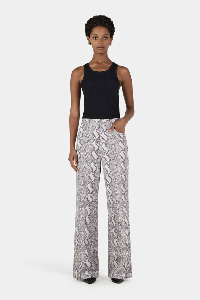 MONTGOMERY STUDDED JEAN SILVER PYTHON