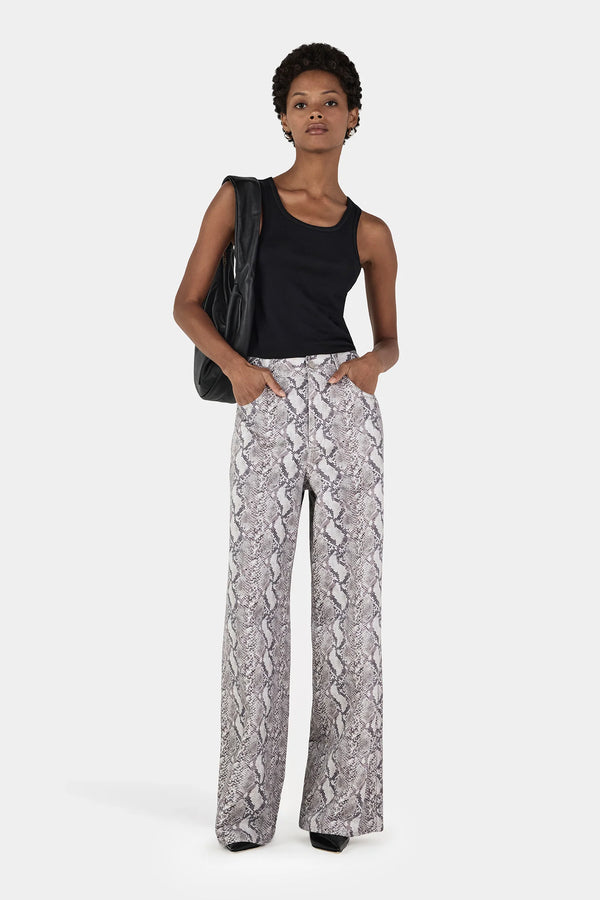MONTGOMERY STUDDED JEAN SILVER PYTHON