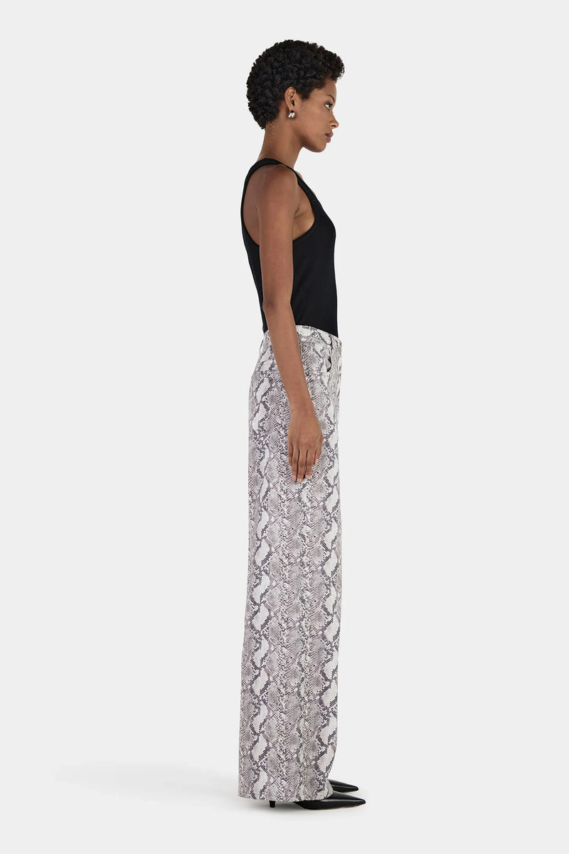 MONTGOMERY STUDDED JEAN SILVER PYTHON