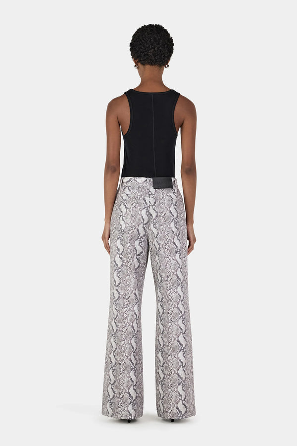 MONTGOMERY STUDDED JEAN SILVER PYTHON