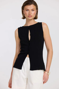 TRANQUIL KNIT TOP BLACK