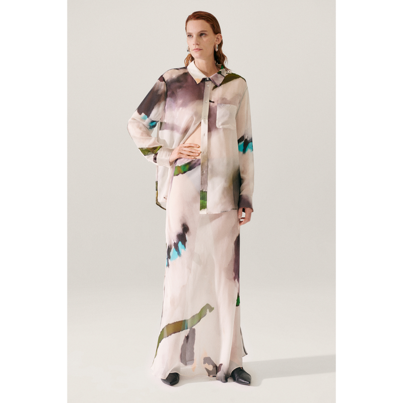 CHIFFON BOYFRIEND SHIRT PHOSPHATE
