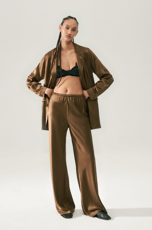 Bias Cut Pant Dark Earth