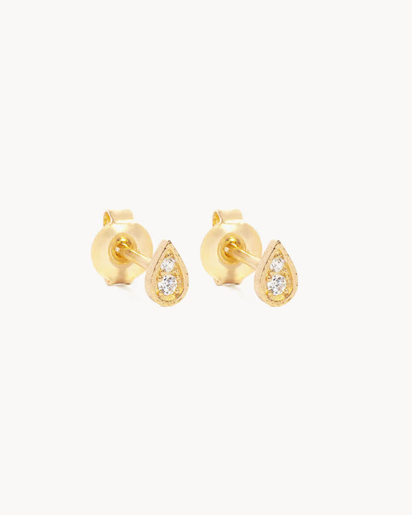 18k Gold Illuminated Stud Earrings