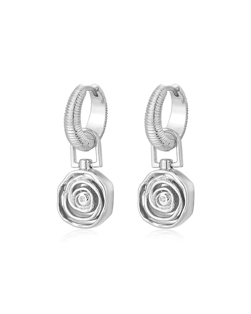 Rosette Coil Charm Earrings