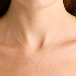 14k White Gold Sweet Droplet Diamond Necklace