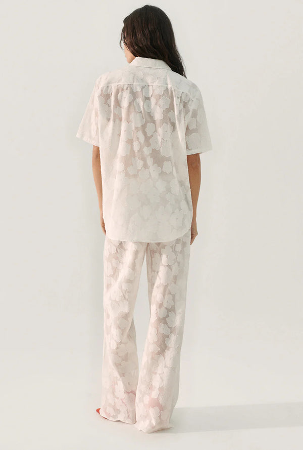 Clip Silk Bias Cut Pants White