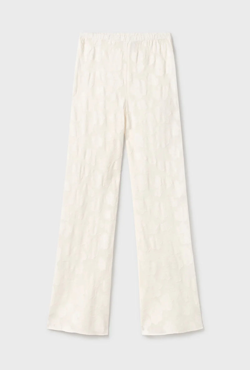 Clip Silk Bias Cut Pants White