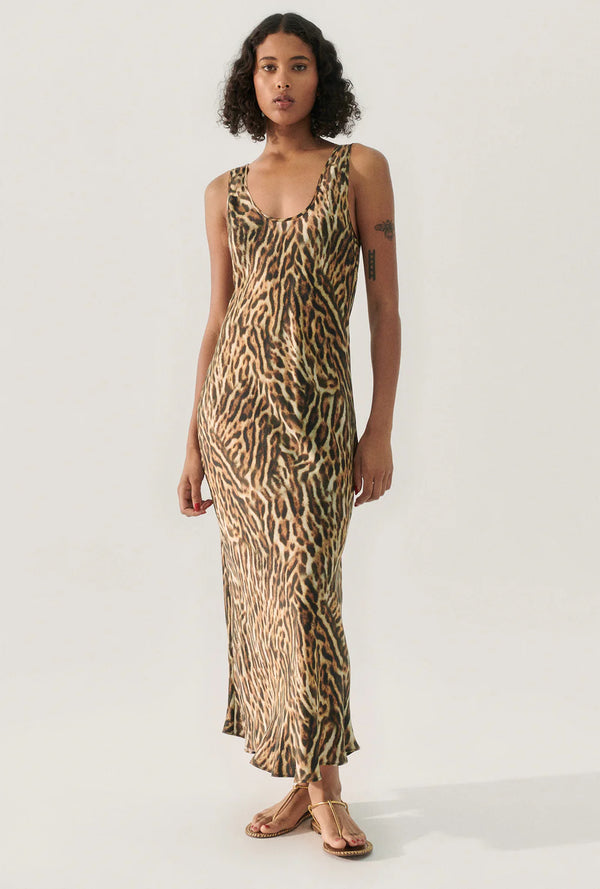 Scoop Neck Dress Leopard