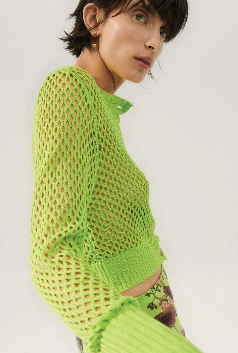 Crochet Cropped Cardigan Fern