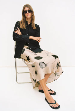 LONG BIAS CUT SKIRT SEASHELLS