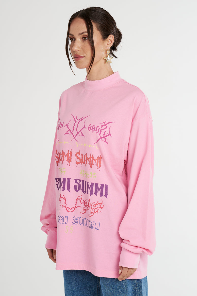 LS BAND TEE PINK