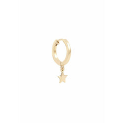 14K Gold Wish Upon a Star Hoop