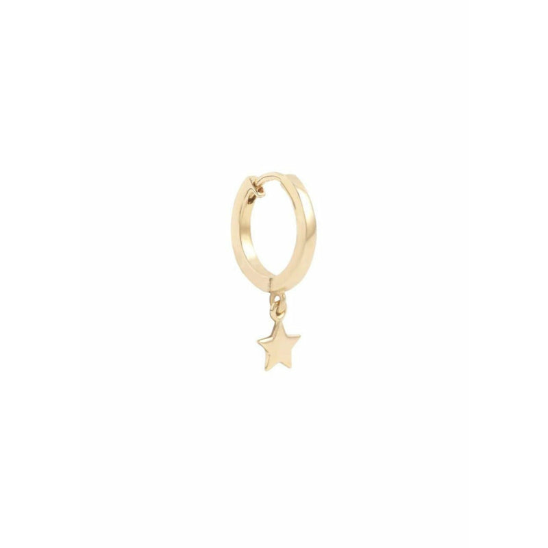 14K Gold Wish Upon a Star Hoop